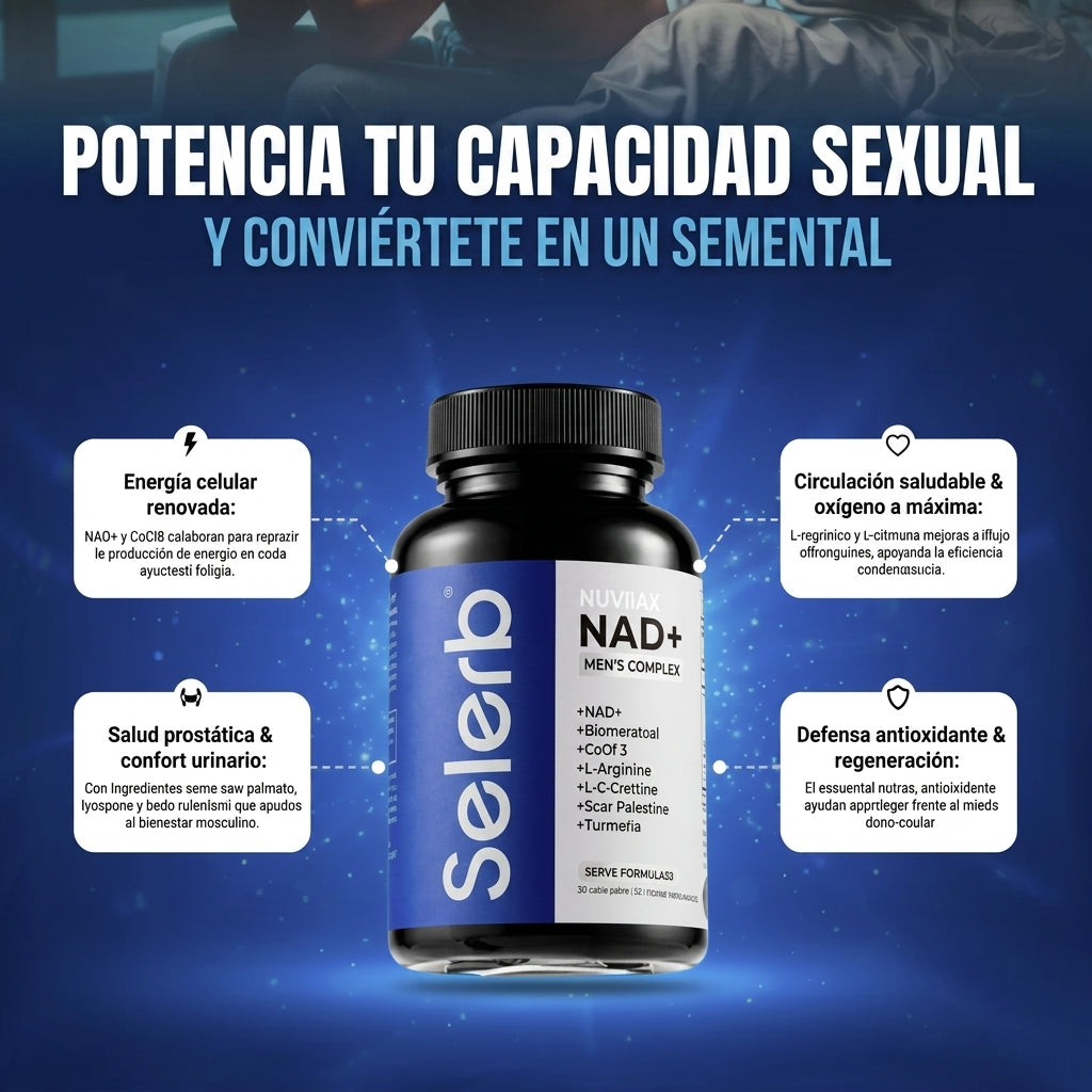SELERB NAD+ Complex: El Secreto Masculino para Más Vigor, Salud Prostática y Control Total
