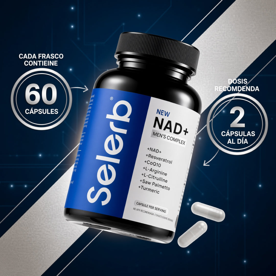 SELERB NAD+ Complex: El Secreto Masculino para Más Vigor, Salud Prostática y Control Total